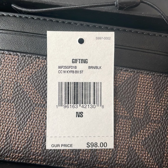 Brand New Michael Kors Jet Set Men’s Card Case & Keychain Gift Set Brown Black - Picture 11 of 13